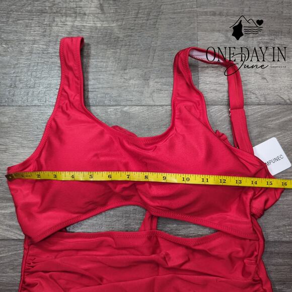 Vimpunec Cut Out Tie Back One Piece Swimsuit Size L - Picture 5 of 7